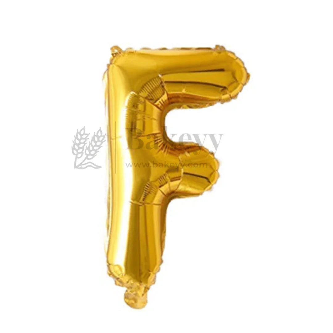 Metallic Gold Alphabet F Foil Balloon | Party Decoration | 1 Piece - Bakeyy.com - India - Metallic Gold Alphabet F Foil Balloon | Party Decoration | 1 Piece - Default Title