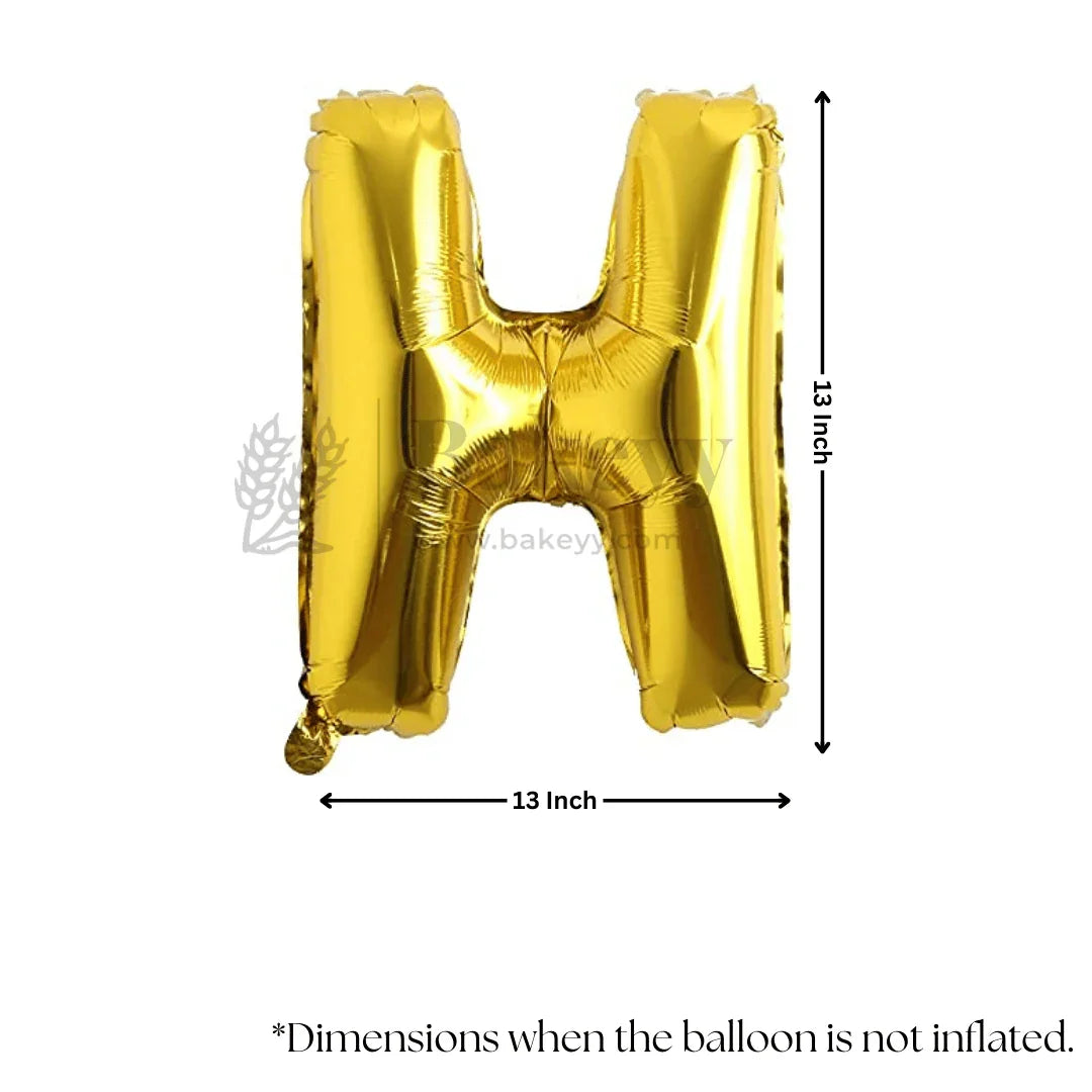 Metallic Gold Alphabet H Foil Balloon | Party Decoration | 1 Piece - Bakeyy.com - India - Metallic Gold Alphabet H Foil Balloon | Party Decoration | 1 Piece - Default Title