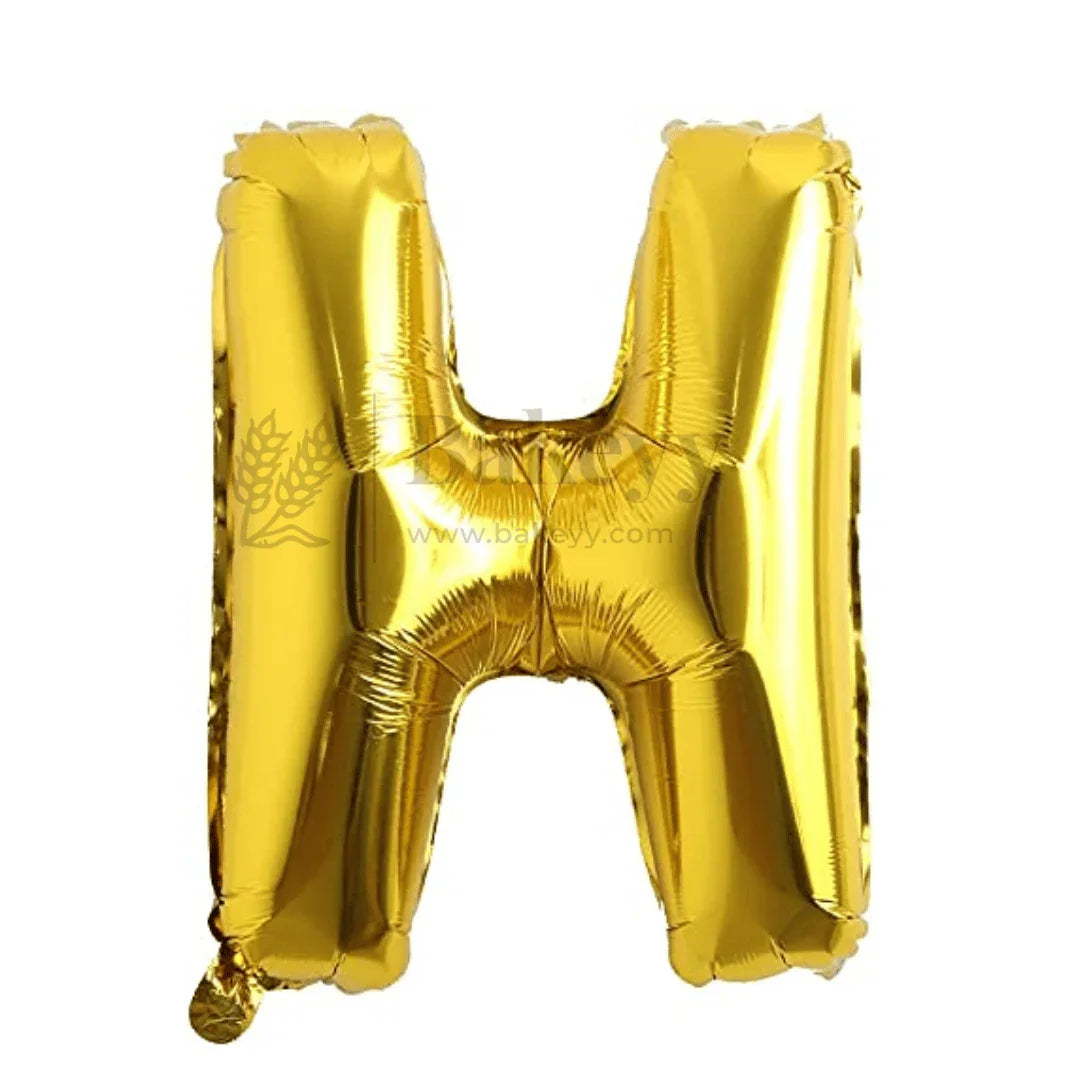 Metallic Gold Alphabet H Foil Balloon | Party Decoration | 1 Piece - Bakeyy.com - India - Metallic Gold Alphabet H Foil Balloon | Party Decoration | 1 Piece - Default Title