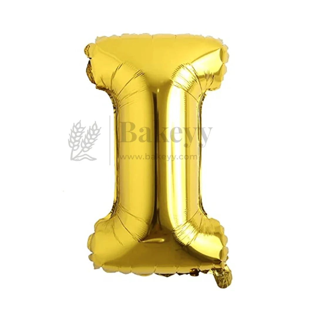 Metallic Gold Alphabet I Foil Balloon | Party Decoration | 1 Piece - Bakeyy.com - India - Metallic Gold Alphabet I Foil Balloon | Party Decoration | 1 Piece - Default Title