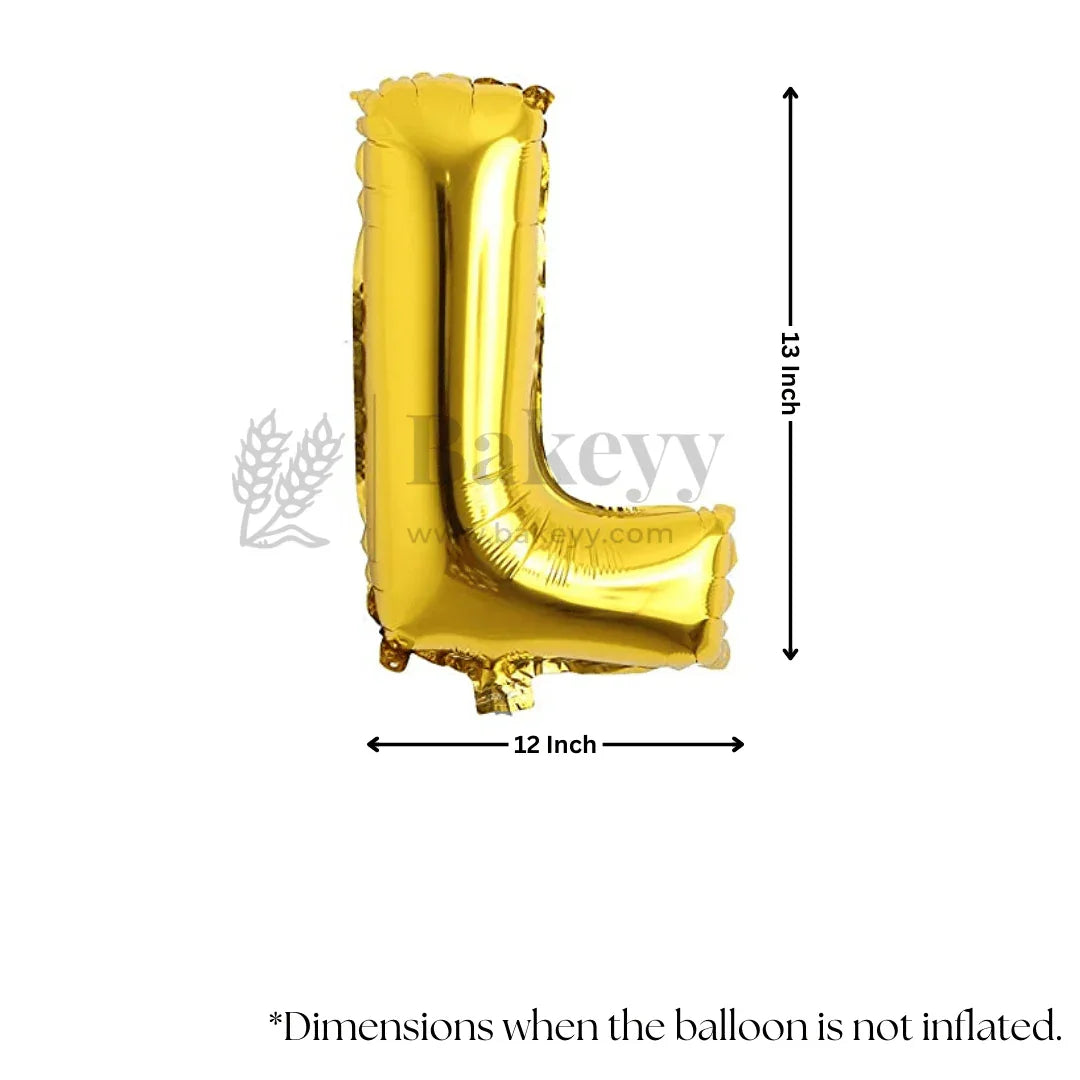 Metallic Gold Alphabet L Foil Balloon | Party Decoration | 1 Piece - Bakeyy.com - India - Metallic Gold Alphabet L Foil Balloon | Party Decoration | 1 Piece - Default Title
