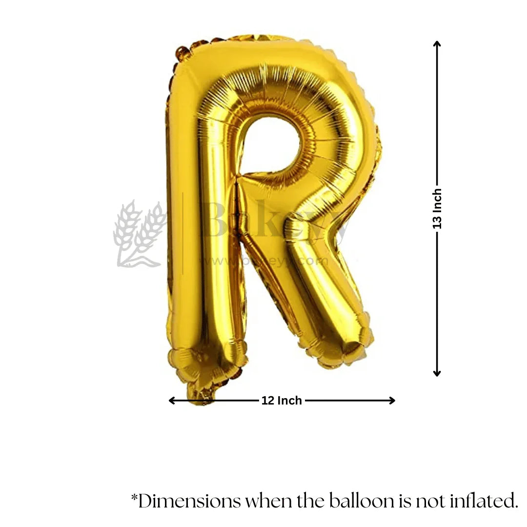 Metallic Gold Alphabet R Foil Balloon | Party Decoration | 1 Piece - Bakeyy.com - India - Metallic Gold Alphabet R Foil Balloon | Party Decoration | 1 Piece - Default Title