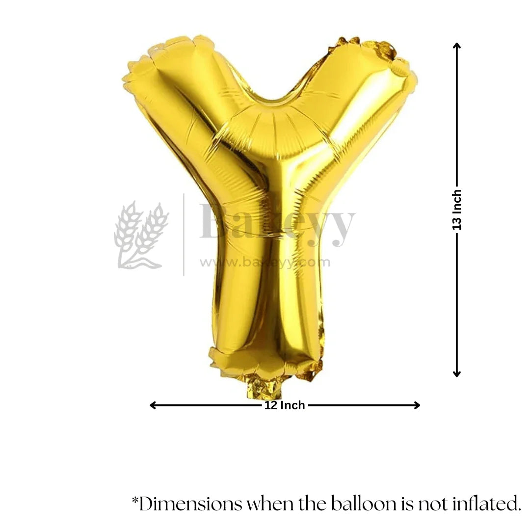 Metallic Gold Alphabet Y Foil Balloon | Party Decoration | 1 Piece - Bakeyy.com - India - Metallic Gold Alphabet Y Foil Balloon | Party Decoration | 1 Piece - Default Title