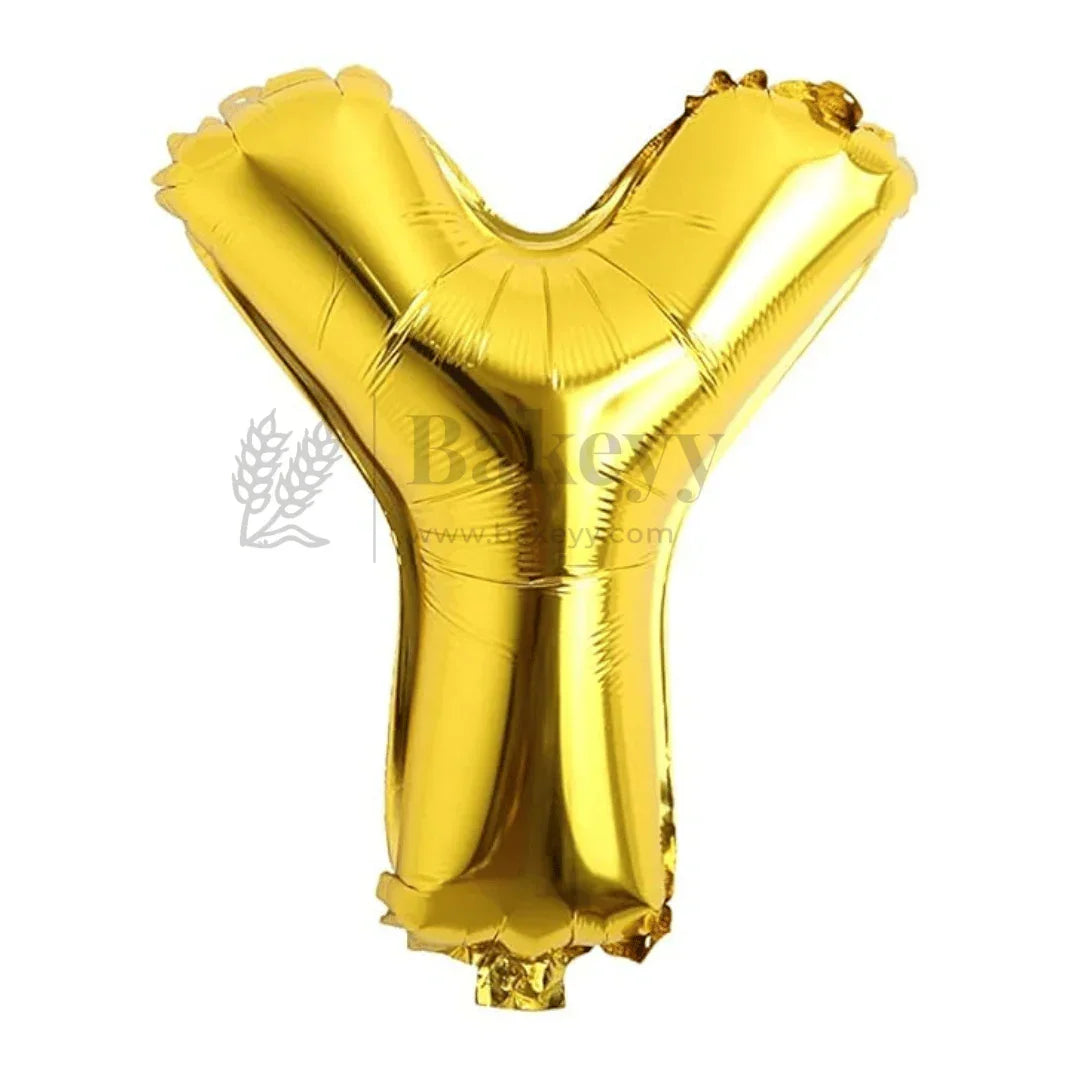 Metallic Gold Alphabet Foil Balloon | Party Decoration | 1 Piece - Bakeyy.com - India - Metallic Gold Alphabet Foil Balloon | Party Decoration | 1 Piece - Y 30.00