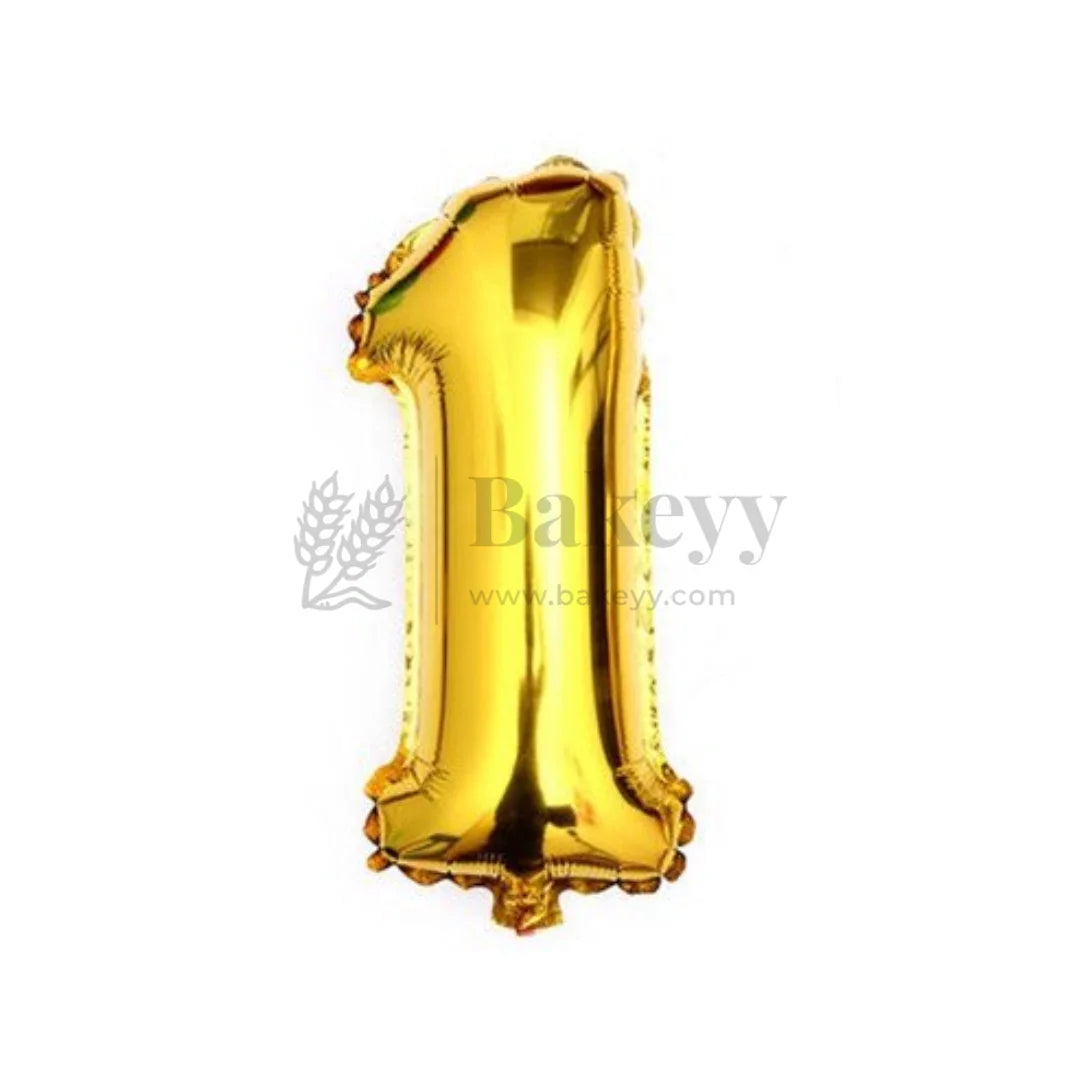 Metallic Gold Number 1 Foil Balloon | Party Decoration | 1 Piece - Bakeyy.com - India - Metallic Gold Number 1 Foil Balloon | Party Decoration | 1 Piece - Default Title