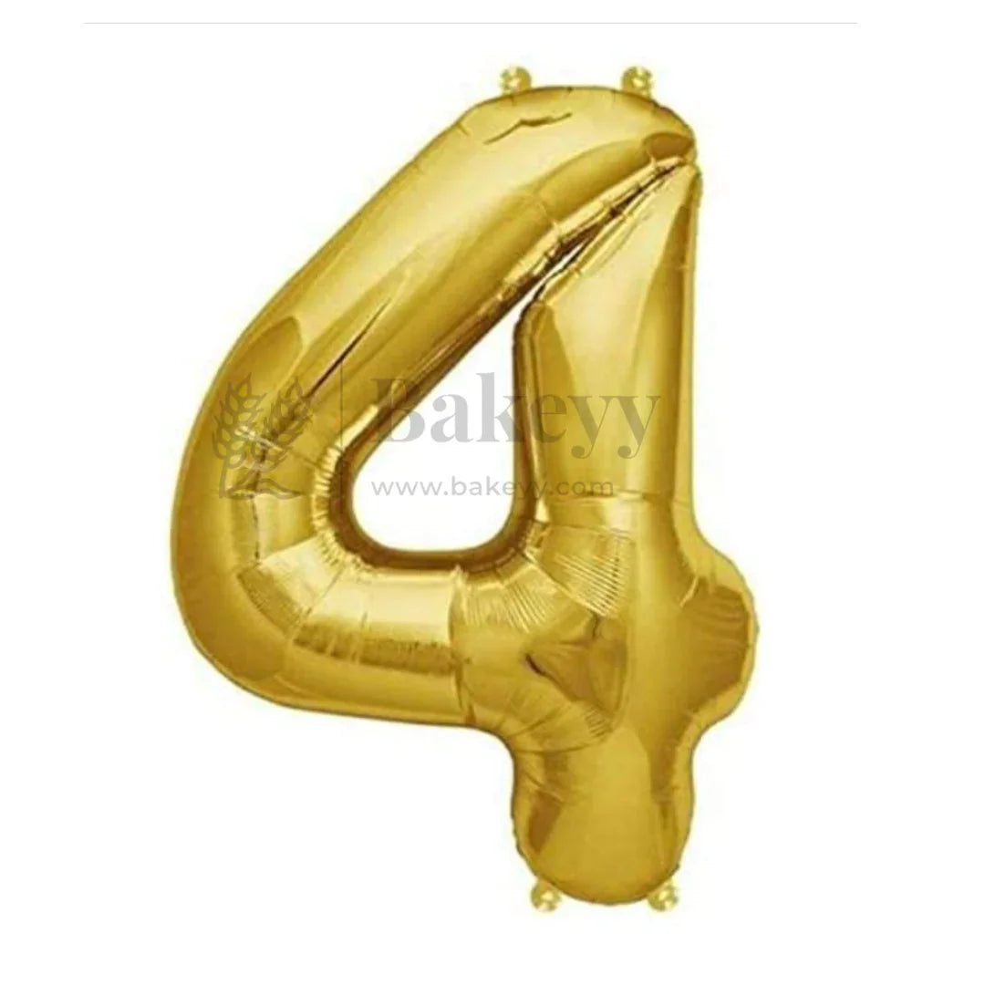 Metallic Gold Number 4 Foil Balloon | Party Decoration | 1 Piece - Bakeyy.com - India - Metallic Gold Number 4 Foil Balloon | Party Decoration | 1 Piece - Default Title