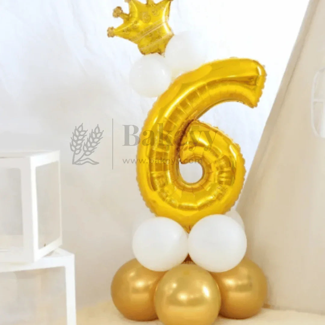 Metallic Gold Number 6 Foil Balloon | Party Decoration | 1 Piece - Bakeyy.com - India - Metallic Gold Number 6 Foil Balloon | Party Decoration | 1 Piece - Default Title