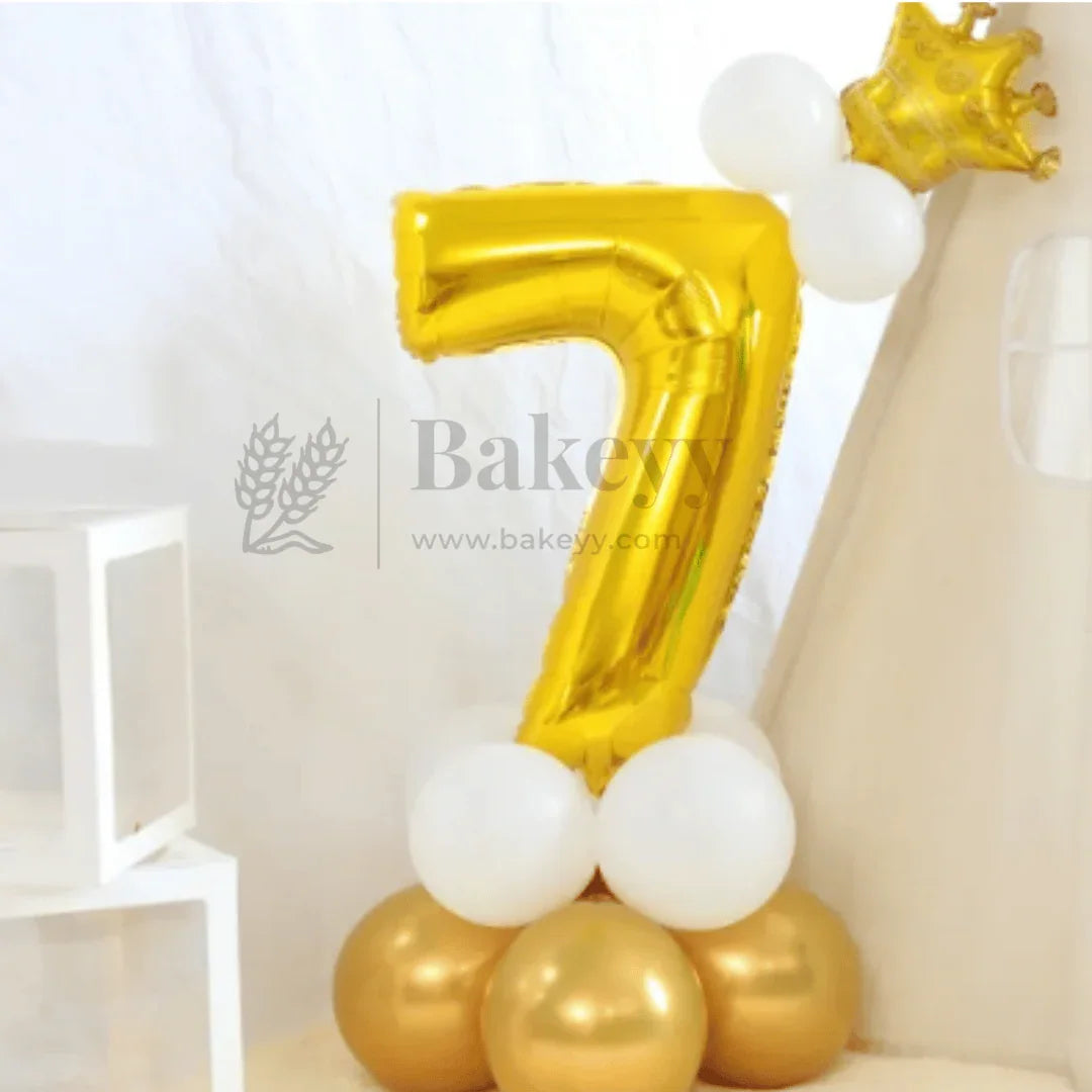 Metallic Gold Number 7 Foil Balloon | Party Decoration | 1 Piece - Bakeyy.com - India - Metallic Gold Number 7 Foil Balloon | Party Decoration | 1 Piece - Default Title
