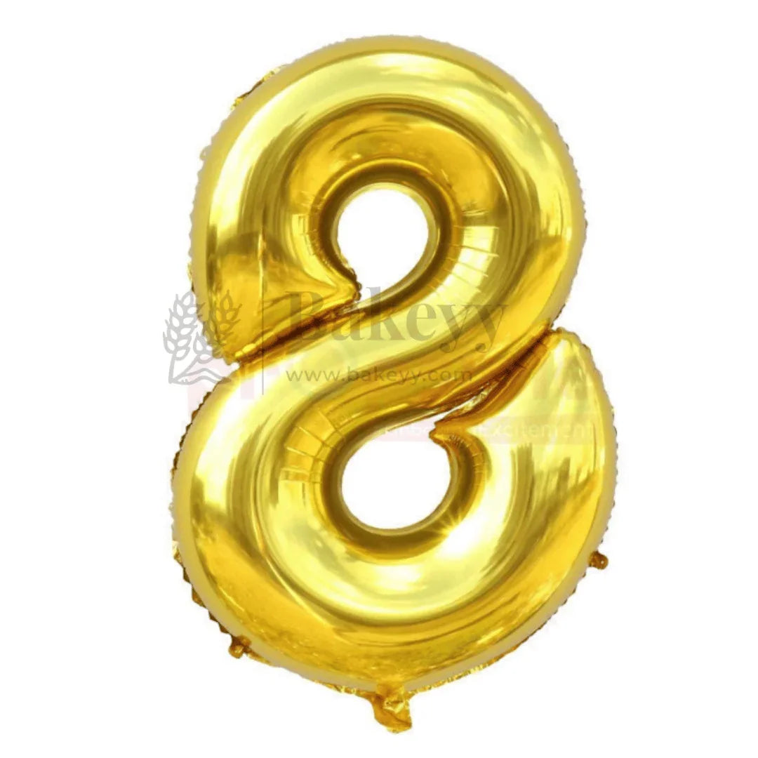 Metallic Gold Number 8 Foil Balloon | Party Decoration | 1 Piece - Bakeyy.com - India - Metallic Gold Number 8 Foil Balloon | Party Decoration | 1 Piece - Default Title