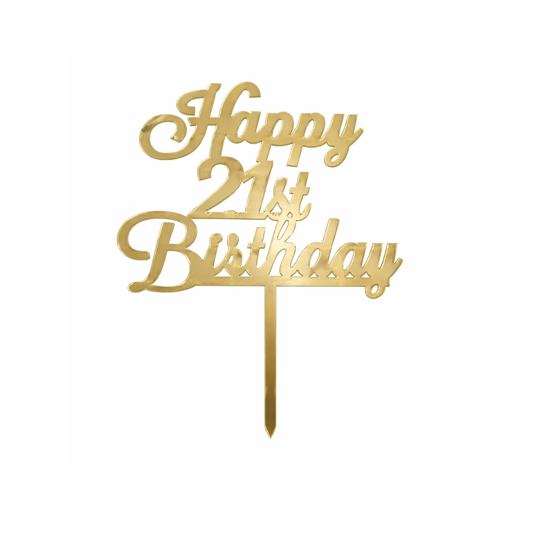 4 Inch | Gold Milestone Celebration Cake Topper | Timeless Birthday & Anniversary | Pack of 5