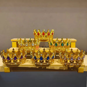 MiniRoyalCrownCakeTopper_DecorativeGoldenCrownwithCrystalStones_2 - Bakeyy.com