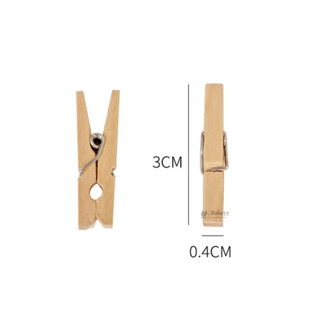 Mini Wooden Clips for Crafts, Decor & Display | Pack of 50