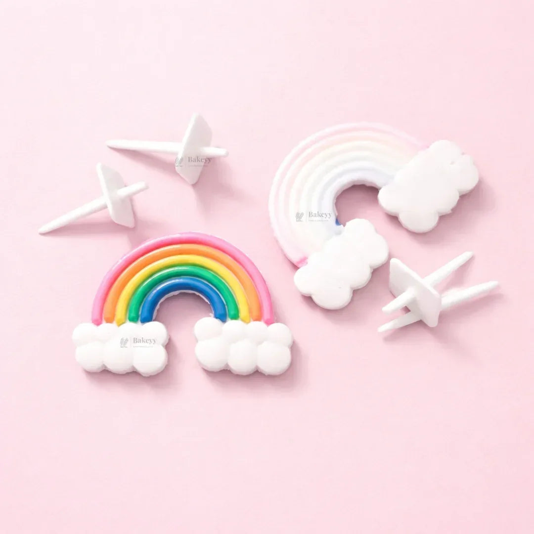 Mini Rainbow Cake Topper | Rainbow with Cloud Design | Pack of 10 - Bakeyy.com - India - Mini Rainbow Cake Topper | Rainbow with Cloud Design | Pack of 10 - Default Title 280.00