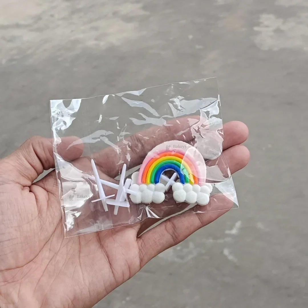 Mini Rainbow Cake Topper | Rainbow with Cloud Design | Pack of 10 - Bakeyy.com - India - Mini Rainbow Cake Topper | Rainbow with Cloud Design | Pack of 10 - Default Title 280.00
