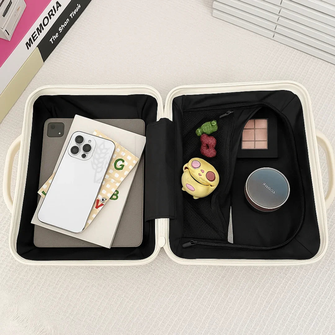 Mini Travel Storage Suitcase | Multipurpose Hard-Shell Organizer | Hand Luggage | Bag Organizer | 1 Piece - Bakeyy.com - India - Mini Travel Storage Suitcase | Multipurpose Hard-Shell Organizer | Hand Luggage | Bag Organizer | 1 Piece - White 730.00