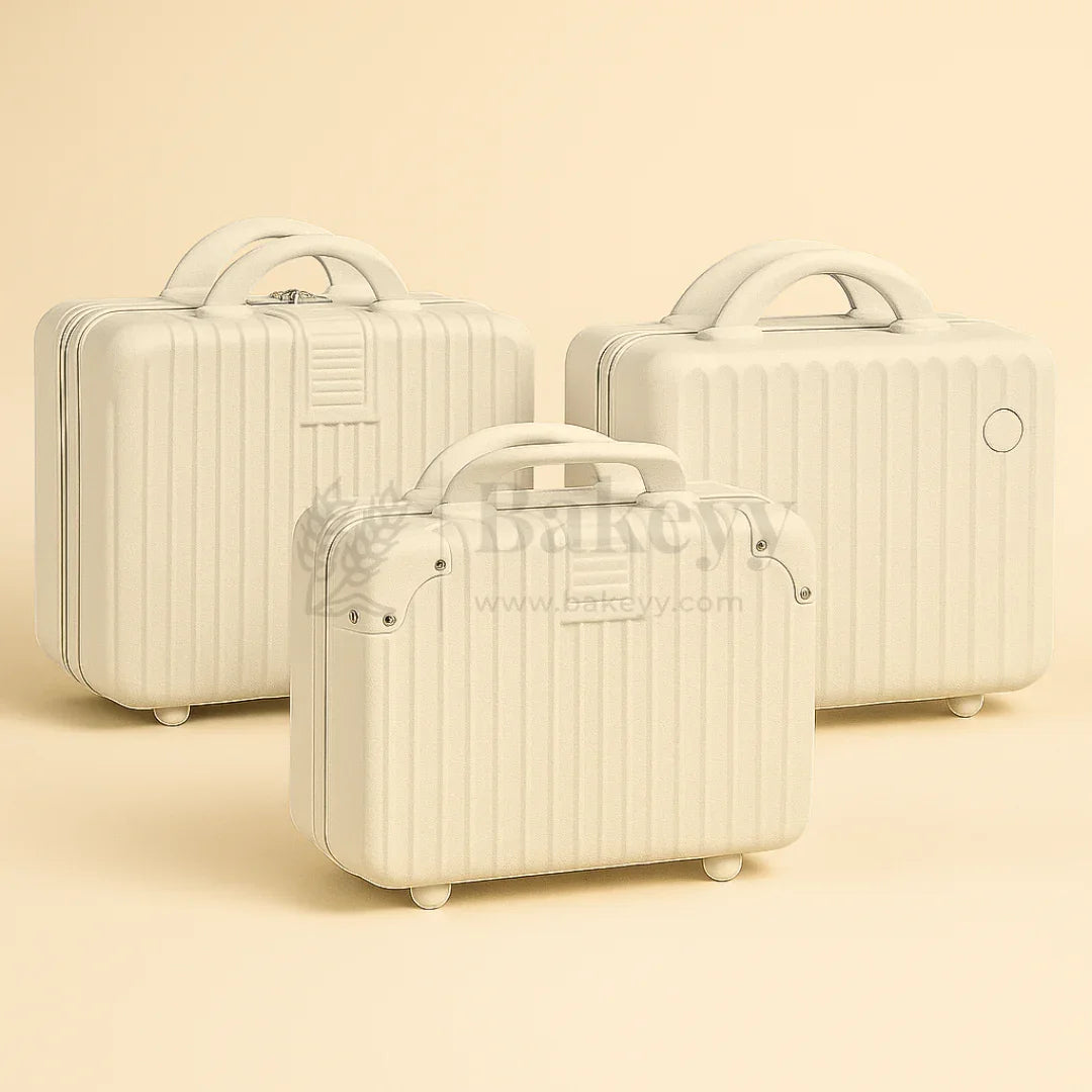 Mini Travel Storage Suitcase | Multipurpose Hard-Shell Organizer | Hand Luggage | Bag Organizer | 1 Piece - Bakeyy.com - India - Mini Travel Storage Suitcase | Multipurpose Hard-Shell Organizer | Hand Luggage | Bag Organizer | 1 Piece - White 730.00