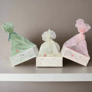 Mint_Green_Crystal_Mesh_Hamper_-_Elegant_Square_Gifting_Tray - Bakeyy.com