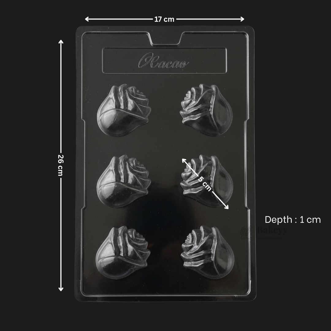 Mould 041 | Rose Flower Chocolate Mould | 3D Floral Chocolate Shape Mould | Food-Grade Plastic Chocolate Mould | Pack of 1