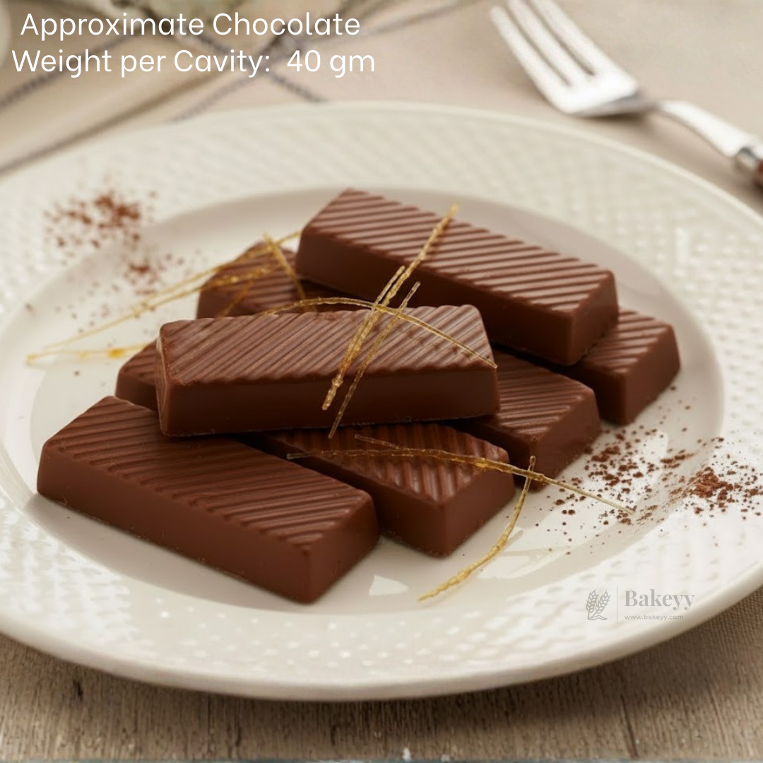 Mould 097 | Wafer Bar Chocolate Mould | Rectangular Wafer Filling Chocolate Shape | Food-Grade Plastic | Pack of 1