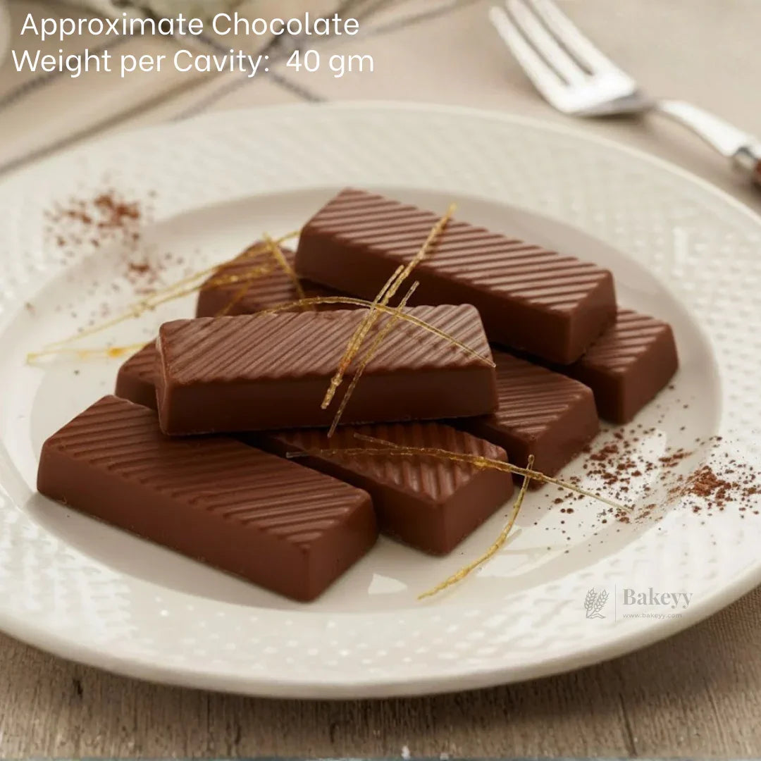 Mould 097 | Wafer Bar Chocolate Mould | Rectangular Wafer Filling Chocolate Shape | 6 Cavity | Pack of 1