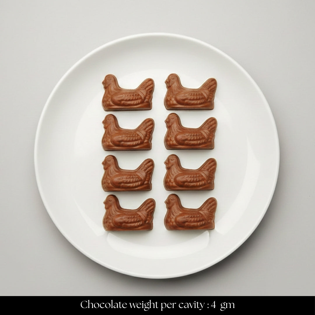 Mould 112 | Small Chicken Chocolate Mould | 8 Cavity | Pack of 1