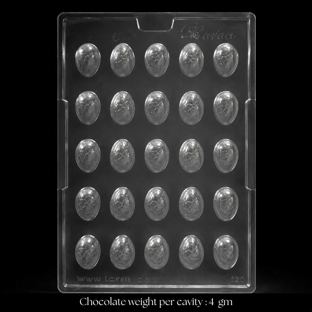 Mould 120 | Small Crack Pattern Egg Chocolate Mold | 25 Cavity | Pack of 1