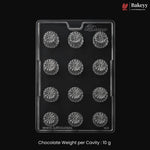 Mould 152 | 12 Cavity Round Flower Dome Chocolate Mould | Pack of 1