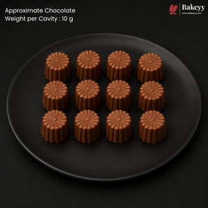 Mould 152 | 12 Cavity Round Flower Dome Chocolate Mould | Pack of 1