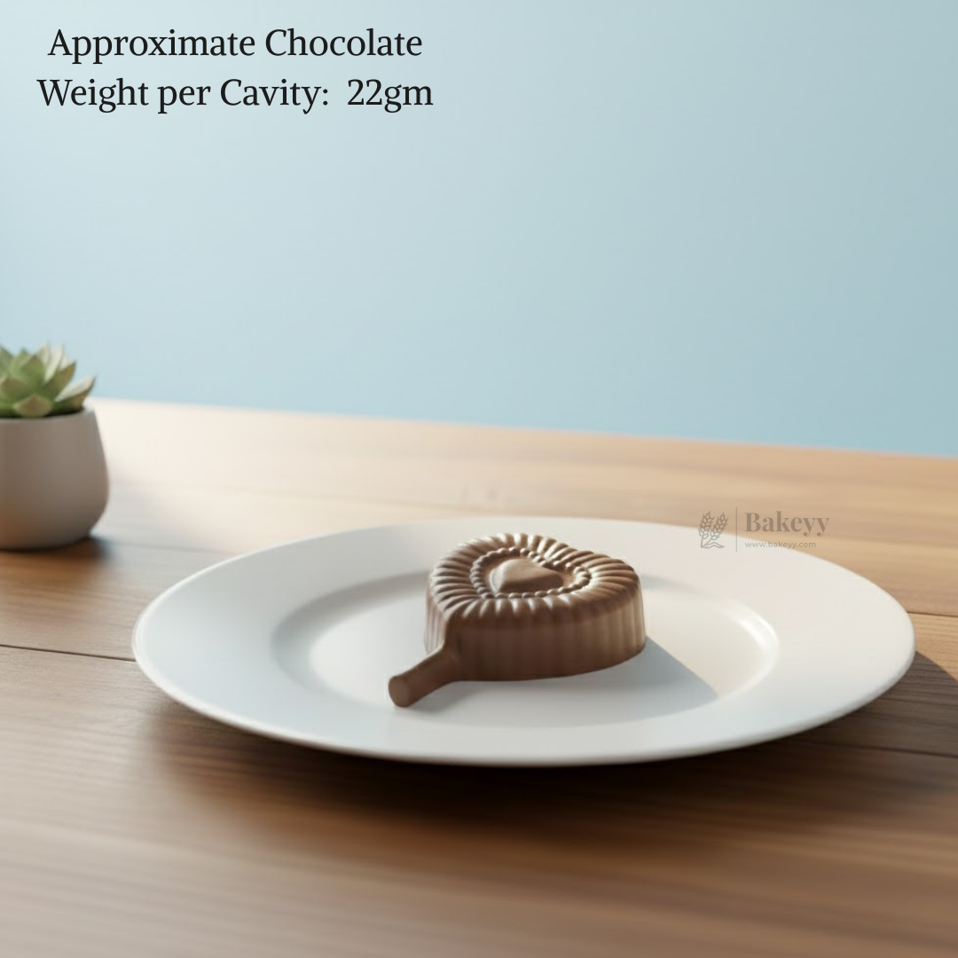 Mould 216 | Heart Shape Chocolate Mould with Ribbed Texture | 6 Cavity Clear Plastic Chocolate Mould Tray | Decorative Chocolate Making Mould | Pack of 1