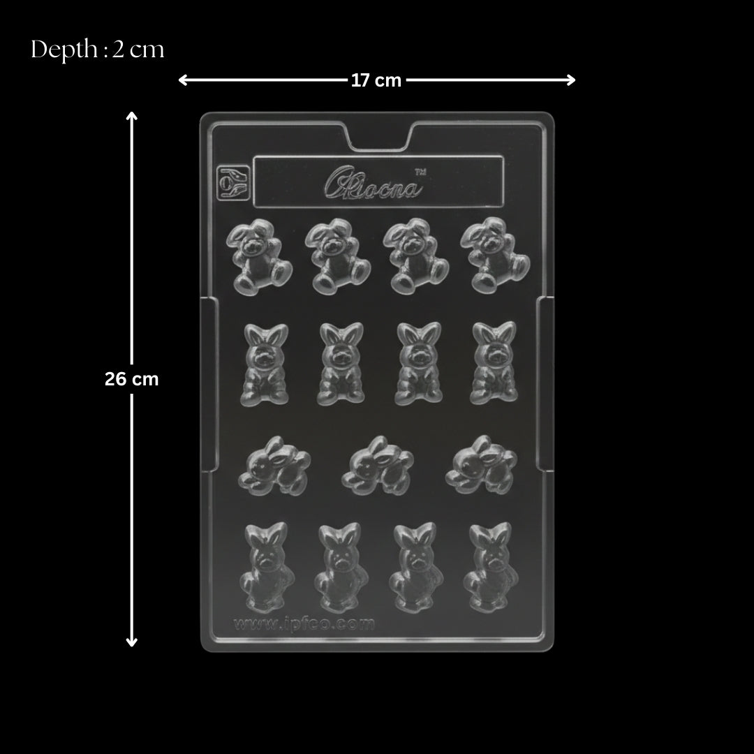 Mould 221 | Small Easter Rabbit Chocolate Mold | 12 Cavity | Pack of 1