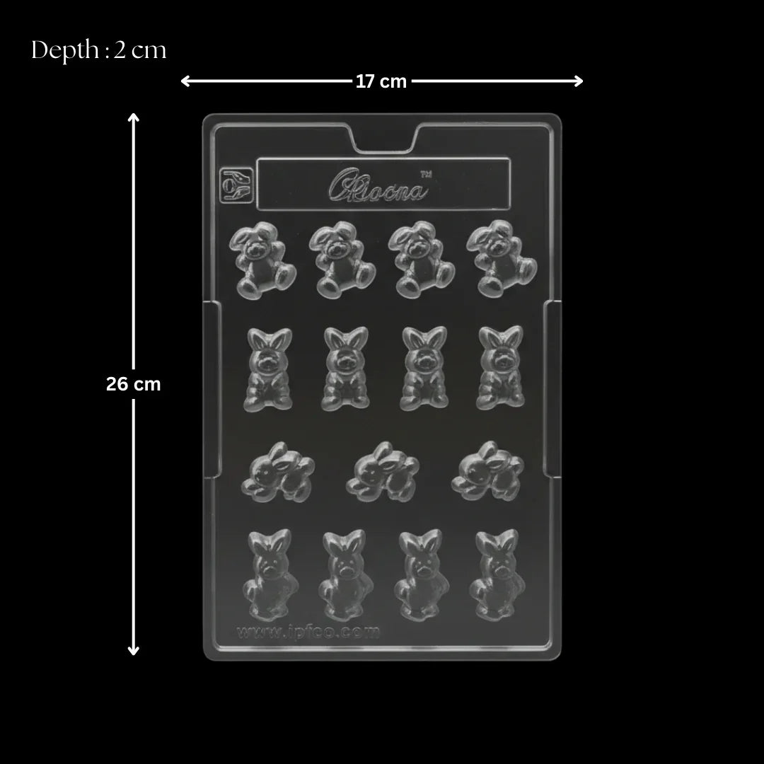 Mould 221 | Small Easter Rabbit Chocolate Mold | 12 Cavity | Pack of 1