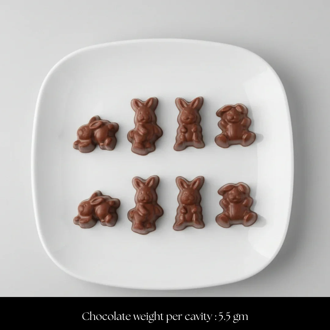 Mould 221 | Small Easter Rabbit Chocolate Mold | 12 Cavity | Pack of 1