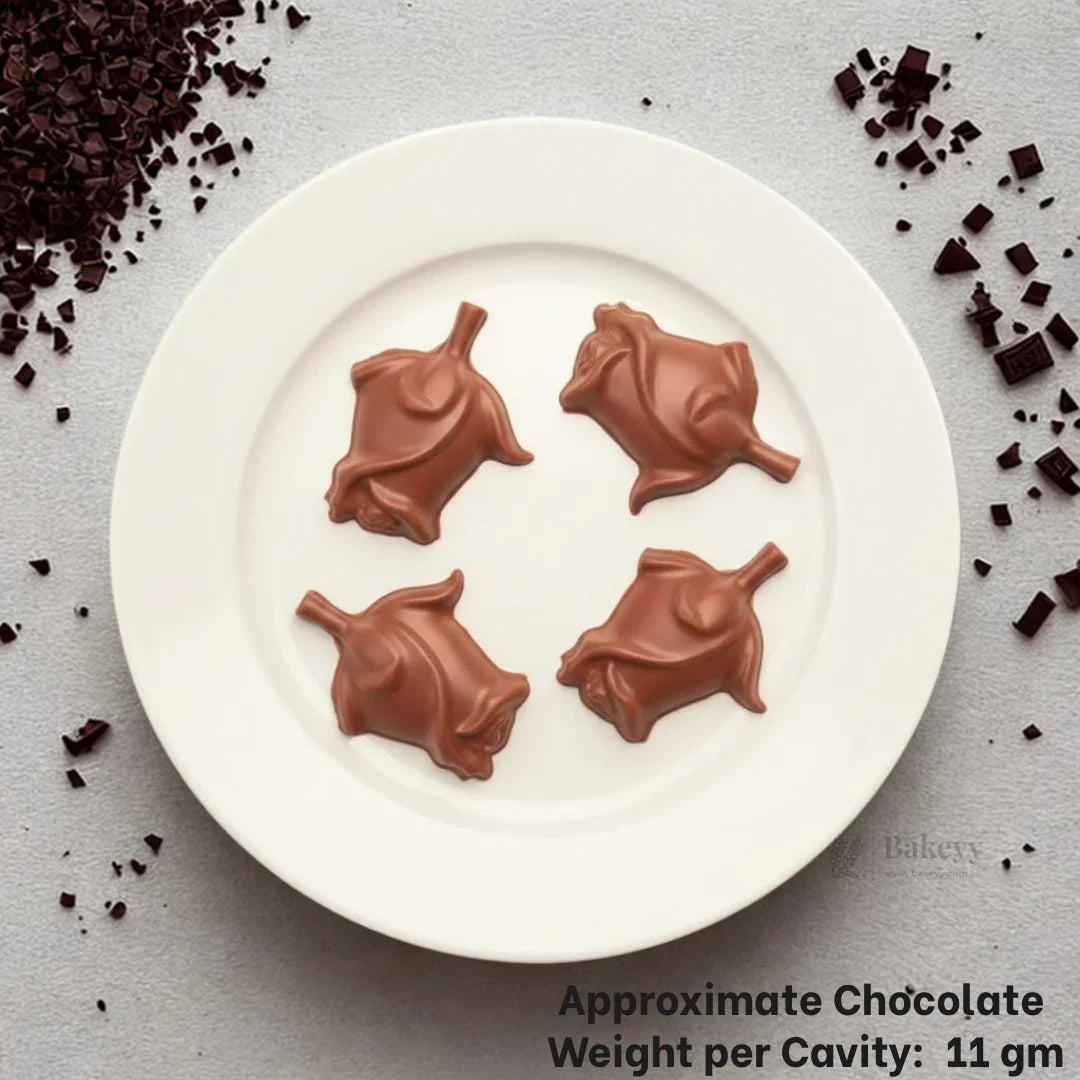 Mould 224 | Rose Bud Chocolate Mould | 3D Floral Chocolate Shape | 8 Cavity | Pack of 1