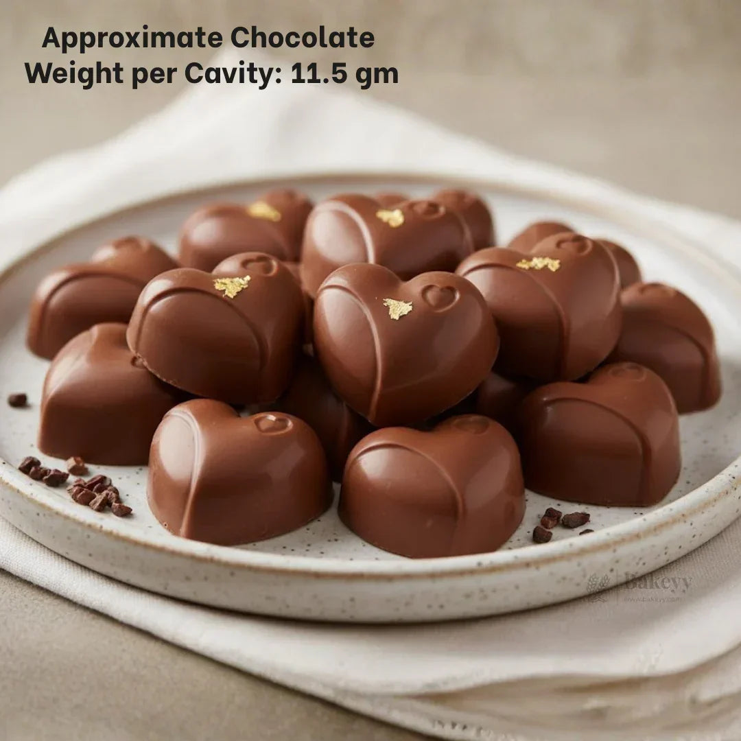 Mould 301 | Heart Chocolate Mould | 3D Smooth Heart Chocolate Shape | 12 Cavity | Pack of 1 - Bakeyy.com - India - Mould 301 | Heart Chocolate Mould | 3D Smooth Heart Chocolate Shape | 12 Cavity | Pack of 1 - Default Title 70.00