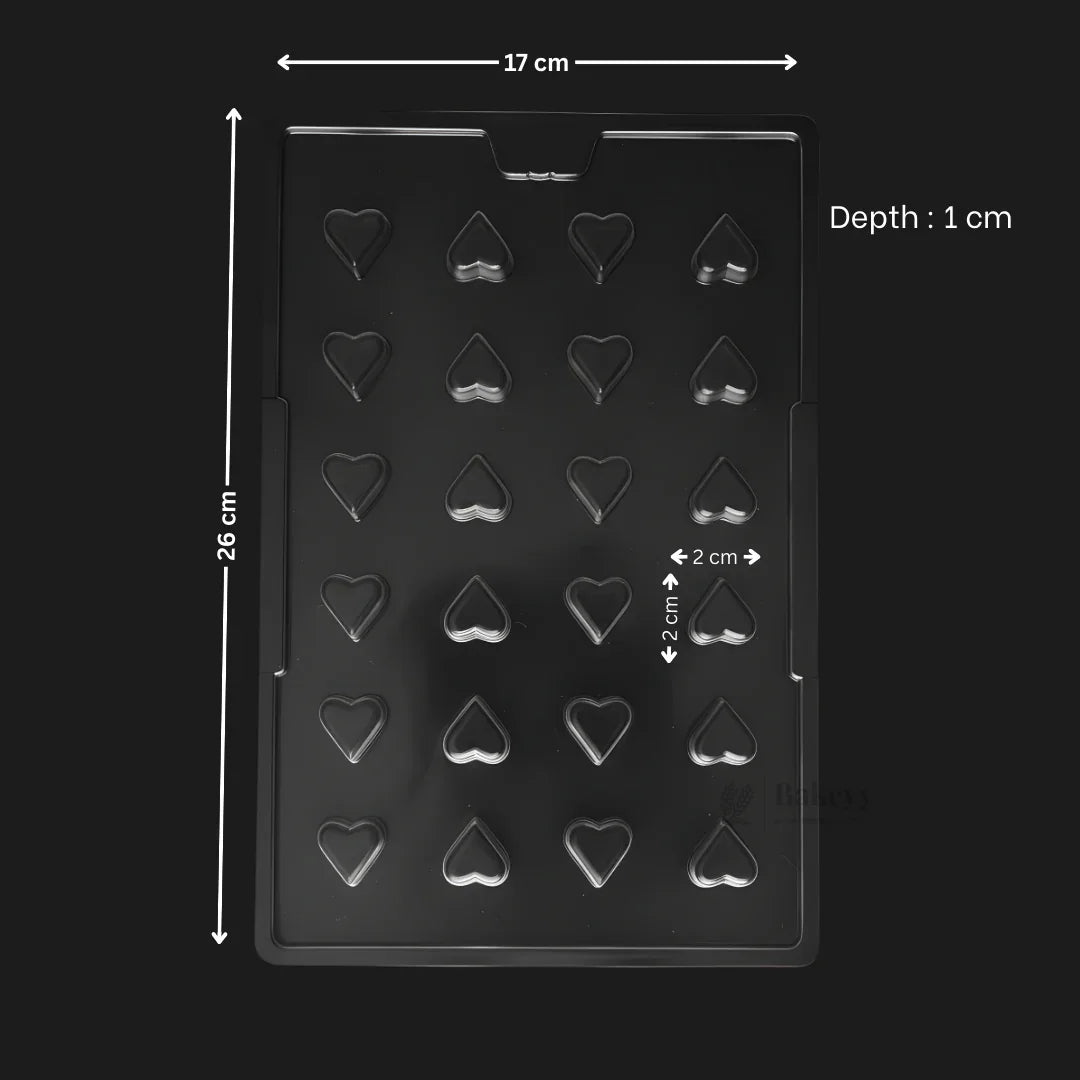 Mould 365 | Mini Heart Chocolate Mould | Little Hearts Chocolate Shape | 24 Cavity | Pack of 1