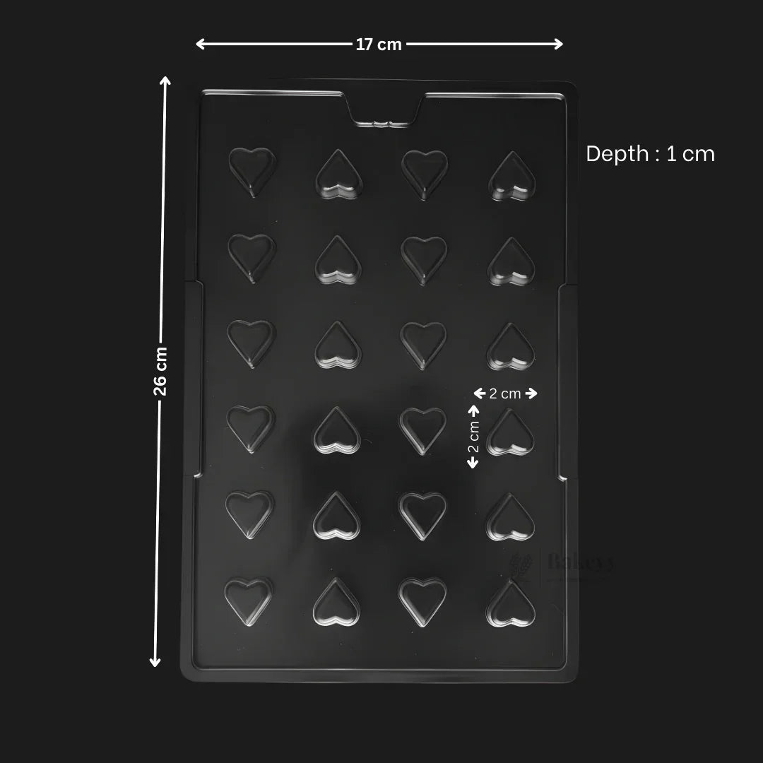 Mould 365 | Mini Heart Chocolate Mould | Little Hearts Chocolate Shape | 24 Cavity | Pack of 1 - Bakeyy.com - India - Mould 365 | Mini Heart Chocolate Mould | Little Hearts Chocolate Shape | 24 Cavity | Pack of 1 - Default Title 70.00