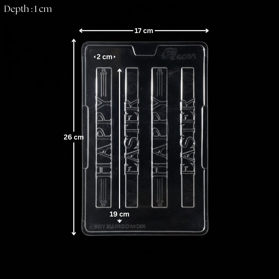 Mould 419 | Happy Easter Chocolate Mould | 4 Cavity | Pack of 1