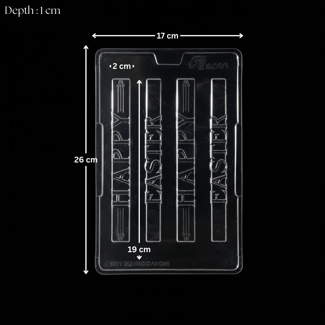 Mould419_Happy_Easter_Chocolate_Mould_4_Cavity_Pack_of_1 - Bakeyy.com