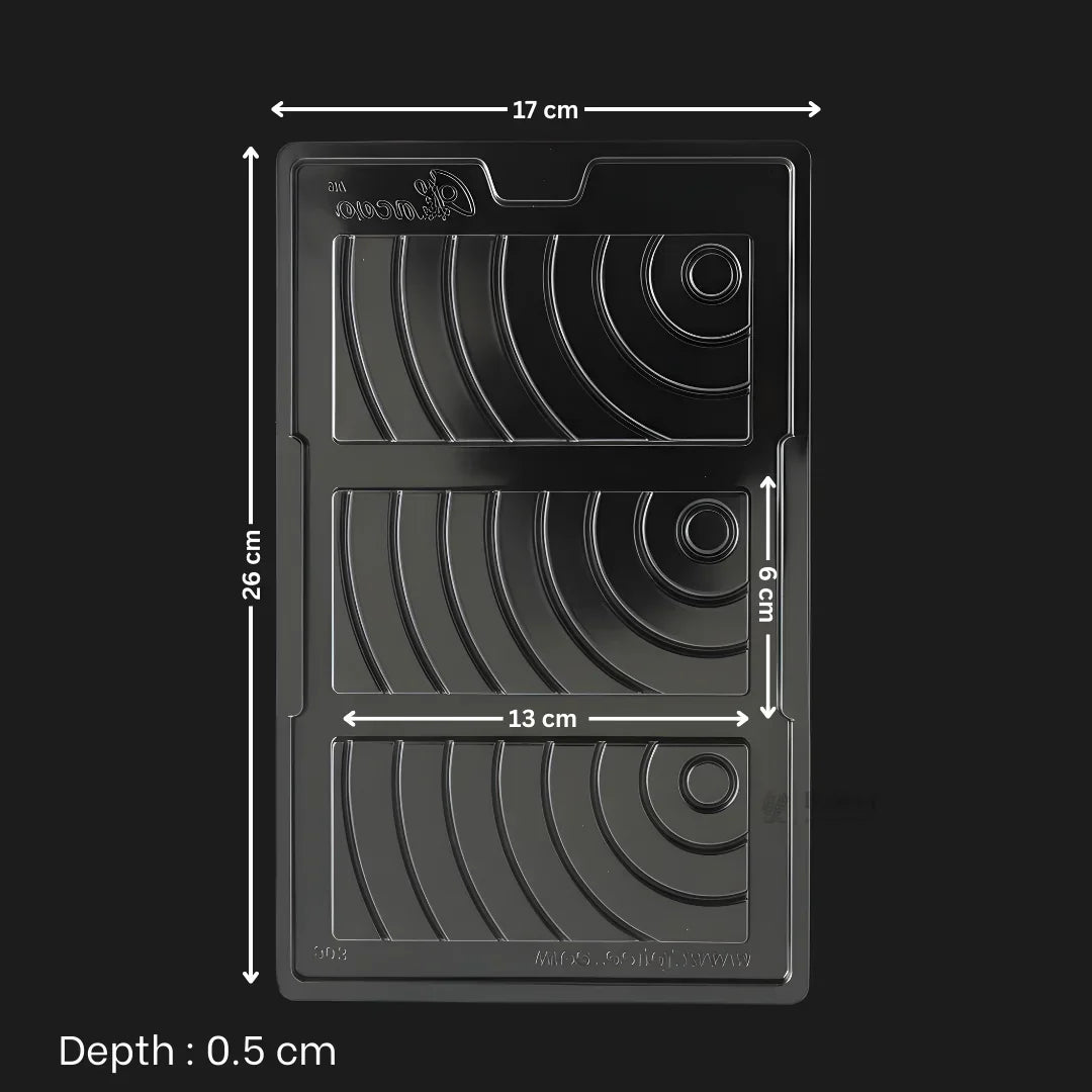 Mould 503 | Curved Arc Chocolate Bar Mould | 3 Cavity | Modern Swirl Chocolate Slab Mould | Pack of 1 - Bakeyy.com - India - Mould 503 | Curved Arc Chocolate Bar Mould | 3 Cavity | Modern Swirl Chocolate Slab Mould | Pack of 1 - Default Title 70.00