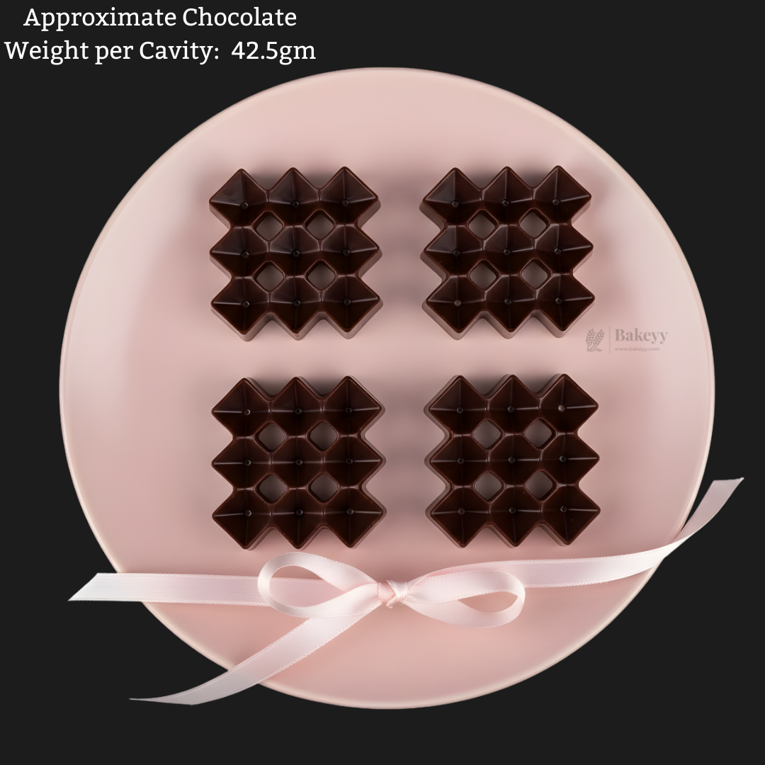 Mould 648 | Diamond Grid Chocolate Mould | Baking Accessories | Party Favor Mould | Pack of 1