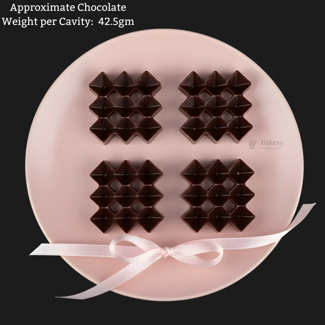 Mould 648 | Diamond Grid Chocolate Mould | 2 Cavity | Party Favor Mould | Pack of 1