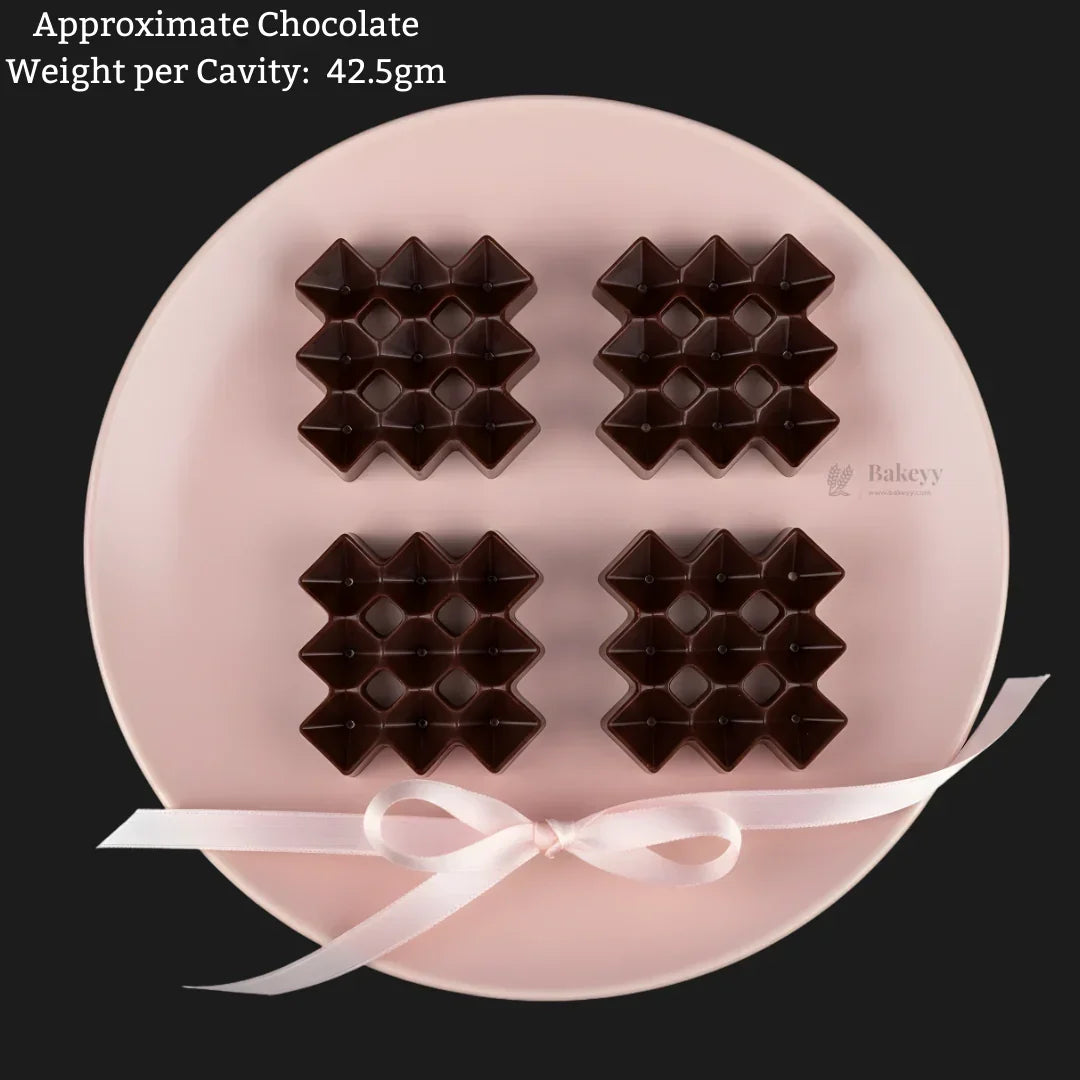 Mould 648 | Diamond Grid Chocolate Mould | 2 Cavity | Party Favor Mould | Pack of 1 - Bakeyy.com - India - Mould 648 | Diamond Grid Chocolate Mould | 2 Cavity | Party Favor Mould | Pack of 1 - Default Title 70.00