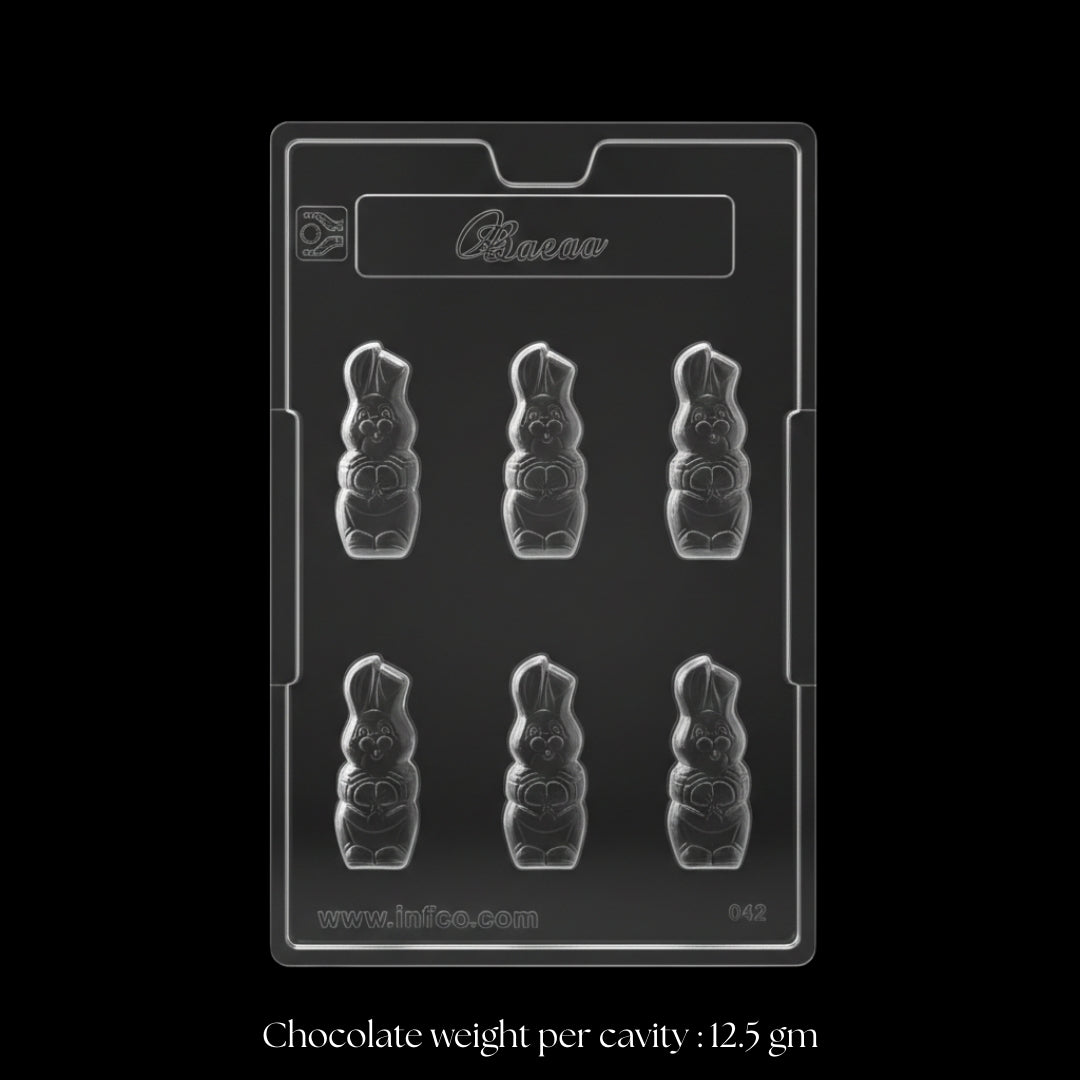Mould 64 | Small Easter Rabbit Chocolate Mold | 6 Cavity | Pack of 1
