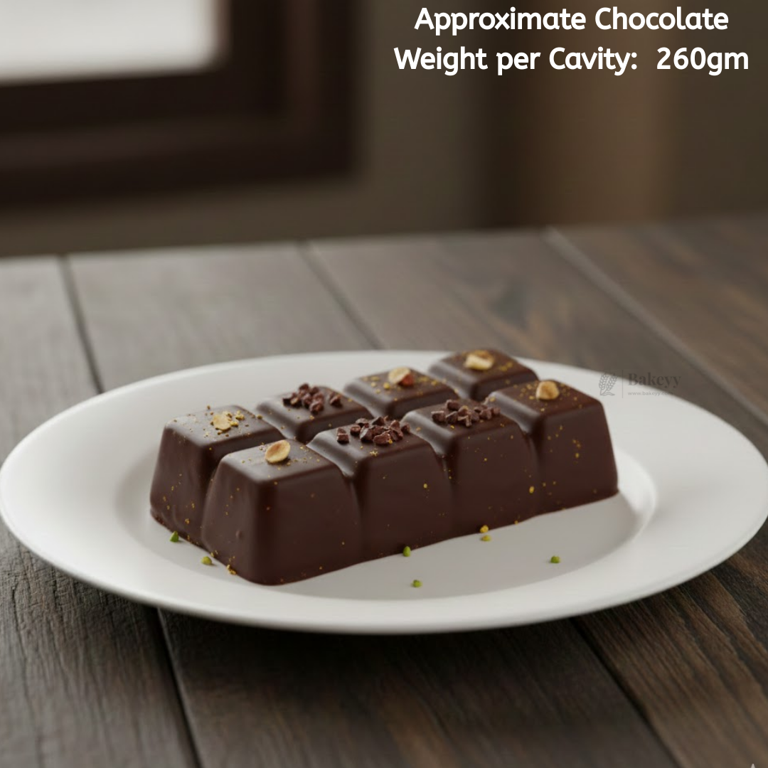 Mould 678 | Dubai Kunafa Deep Bar Chocolate Mould Tray | Baking Accessories | Plastic Chocolate Mould | Party Favor Mould | Pack of 1