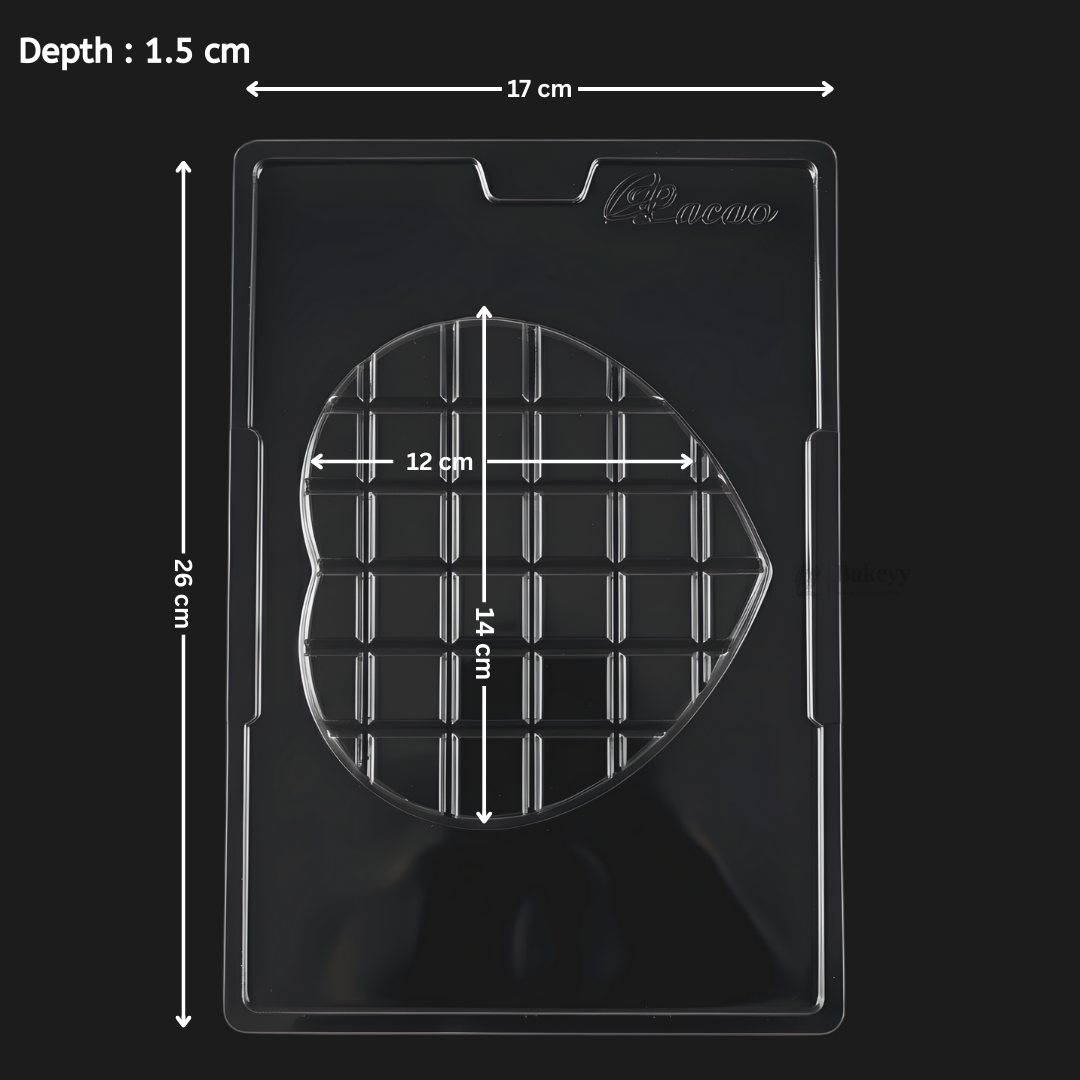 Mould 681 | Dubai Kunafa Heart Chocolate Mould Tray | Baking Accessories | Plastic Chocolate Mould | Party Favor Mould | Pack of 1