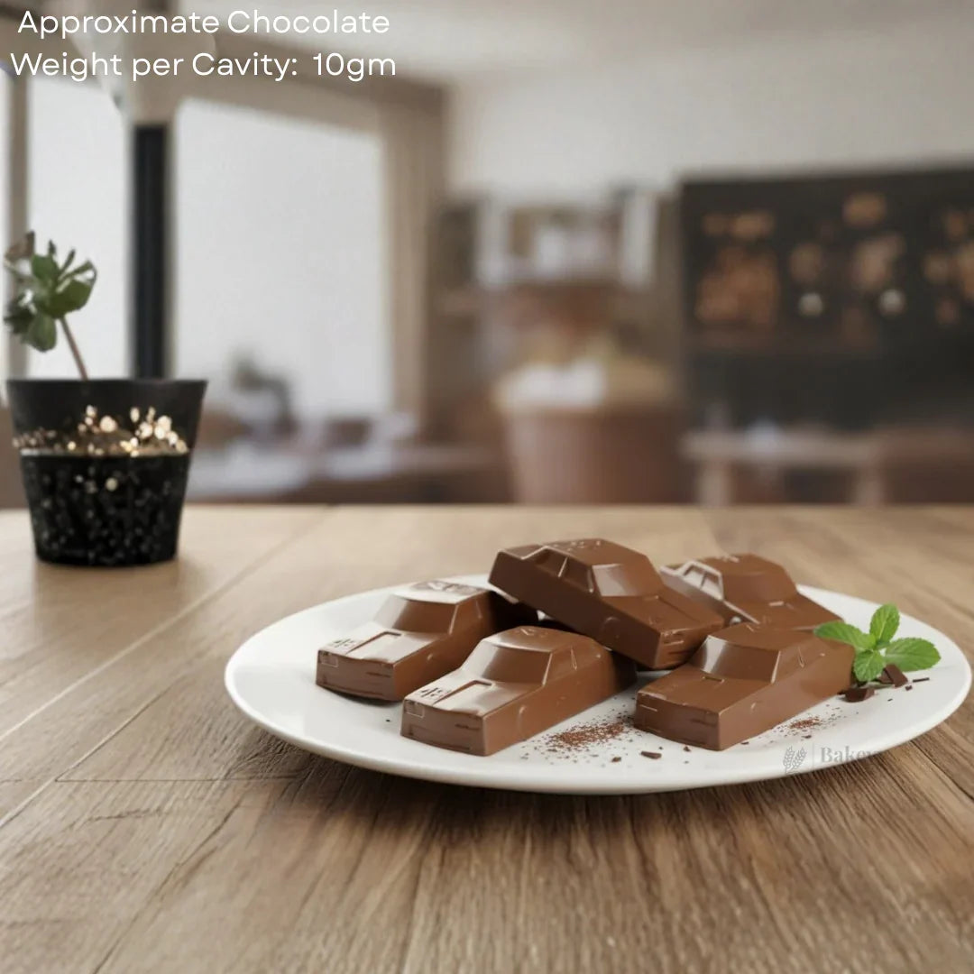 Mould 693 | Car Shaped Chocolate Bar Mould | 16 Cavity | Professional Chocolate Making Tray | Pack of 1