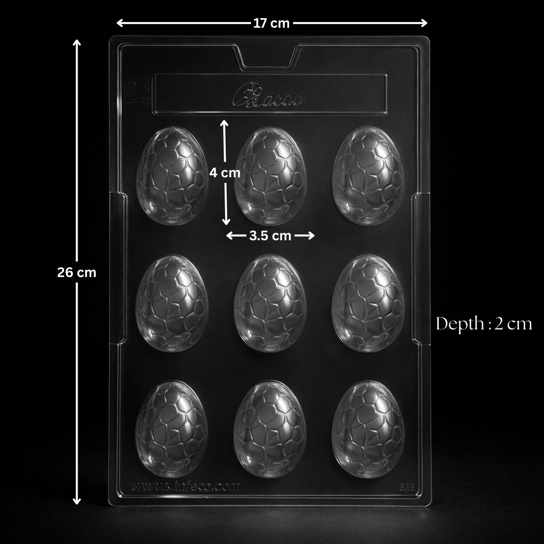 Mould 80 | Crack Pattern Egg Chocolate Mold | 9 Cavity | Pack of 1