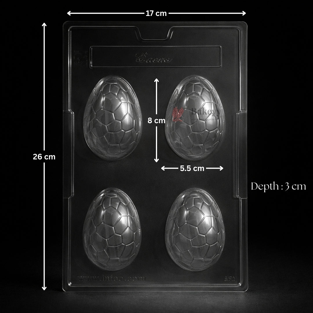 Mould 81 | Crack Pattern Egg Chocolate Mold | 4 Cavity | Pack of 1
