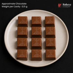 Mould_-044_12_Cavity_Square_Chocolate_Mould_with_Geometric_Line_Pattern_5 - Bakeyy.com IN
