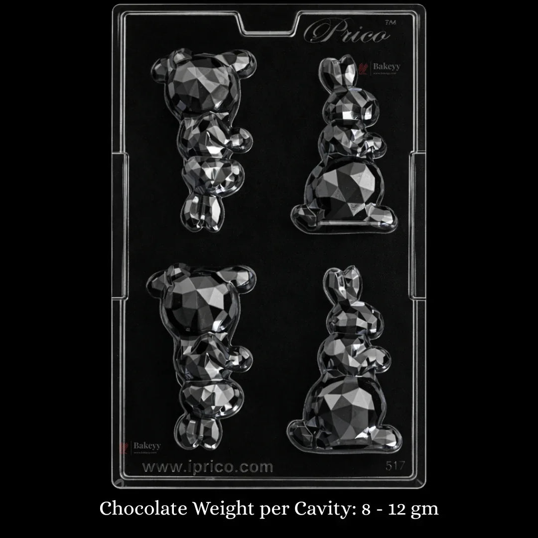 Mould - 657 | Geometric Rabbit Design | 4 Cavity | Pack of 1